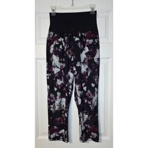 Lululemon Tranquil Crop Pants High Waist Kara Blossom Multi Black Women's Size 6
